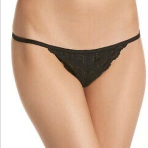 Free People Lace Black Thong Bottoms Size Medium NWT
